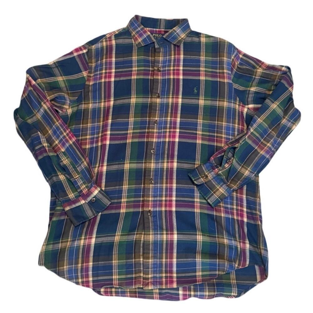 Polo Ralph Lauren Christmas Classic Tartan Plaid Shirt – Size L – 100% Cotton